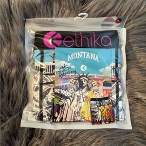 Ethika Montana Graphic Boxer Briefs - Black, Blue, Pink